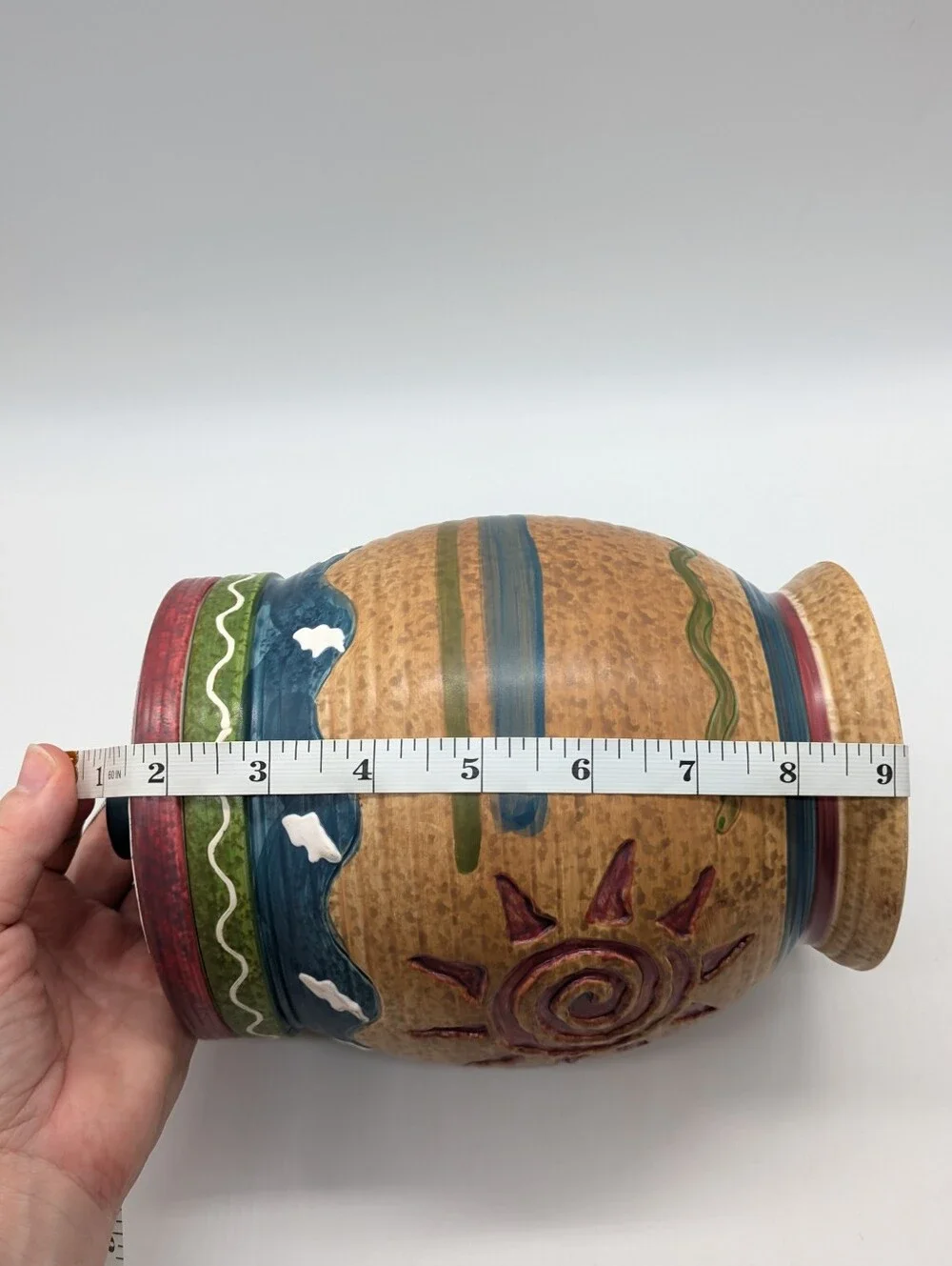 Vintage WMG Brown Red Southwestern Aztec Sun & Lizard Canister Set Of 2